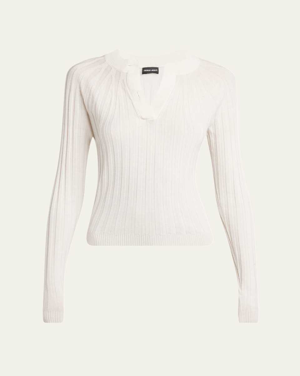 Ribbed Cashmere Silk Top